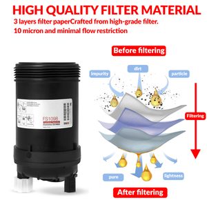 FS1098 5319680 5308722 FS20038 FH21462 Fuel Water Separator Filter for B6.7 ISB6.7/QSB6.7 ISL8.9 L9 W100CFI W120CFI W130CFI