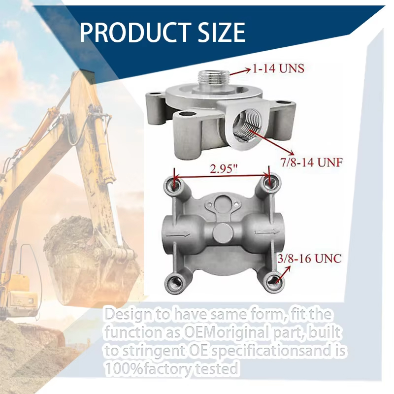 7/8"-14 UNS Diesel Fuel Filter Mounting Base for FF104 FF105 FF105C FF105D FF213 FS1000 FS1212 FS1242